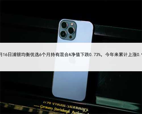 10月16日浦银均衡优选6个月持有混合A净值下跌0.73%，今年来累计上涨0.92%
