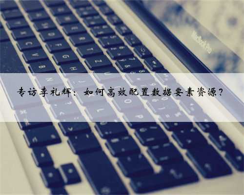 专访李礼辉：如何高效配置数据要素资源？